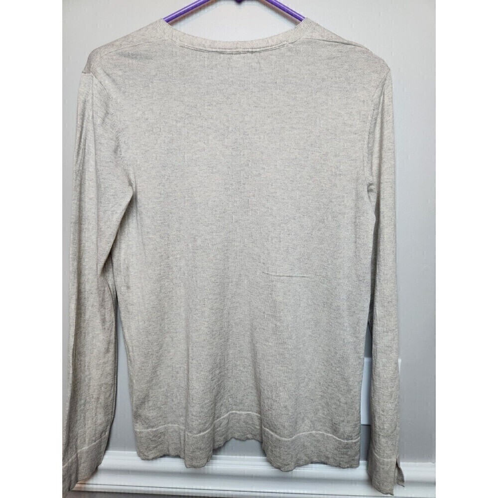 J Jill Silk And Cotton Pullover V Neck Lomg Sleeve Sweater Oatmeal Sz S - Picture 5 of 9